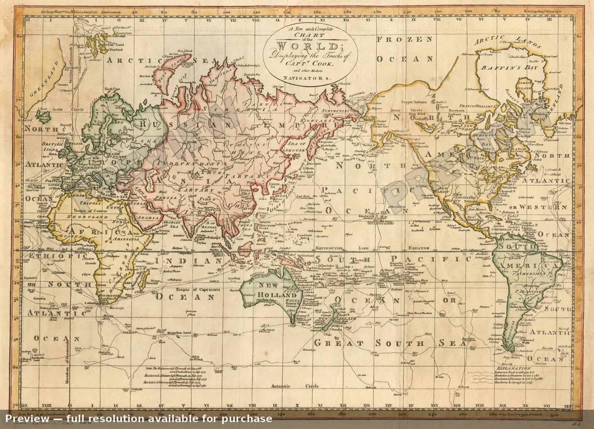 Antique map: World, 1796, 1796