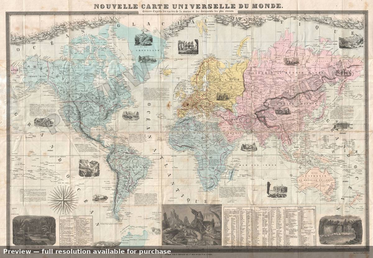 Antique map: World, 1859, 1859