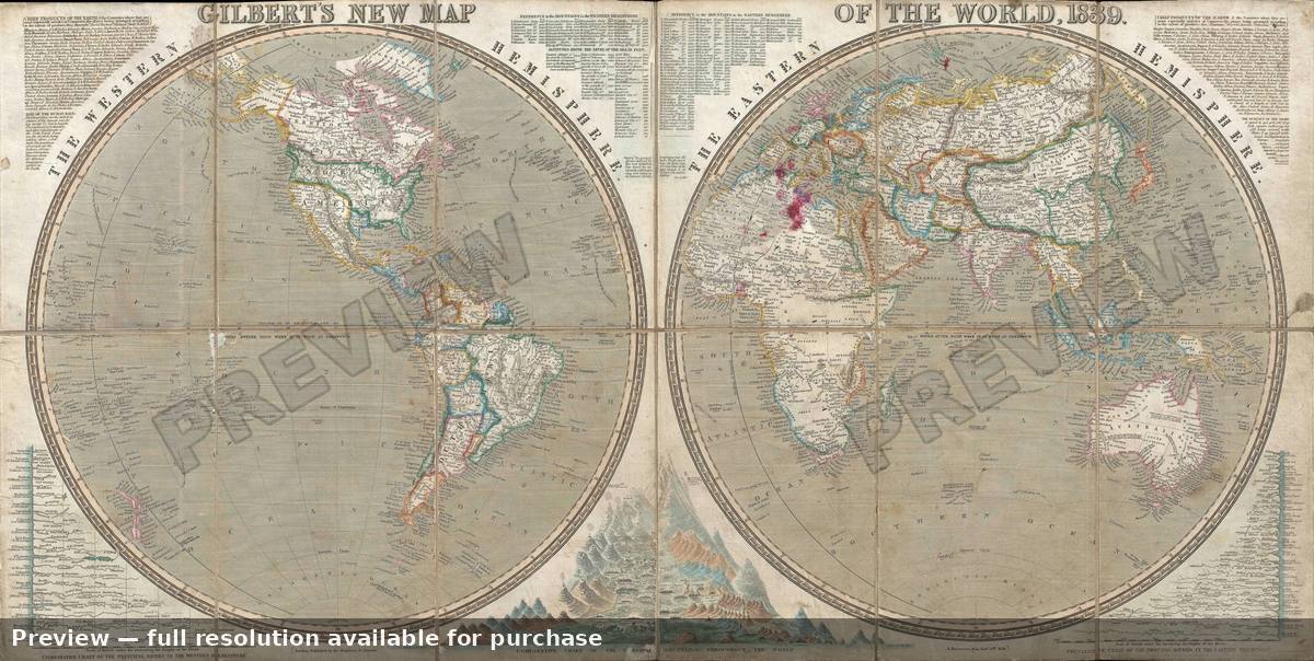 Antique map: World, 1838, 1838