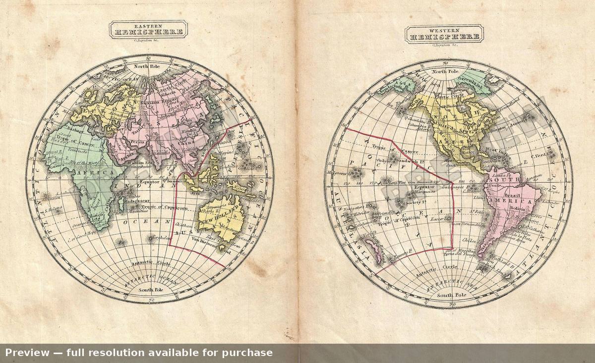 Antique map: World, 1831, 1831