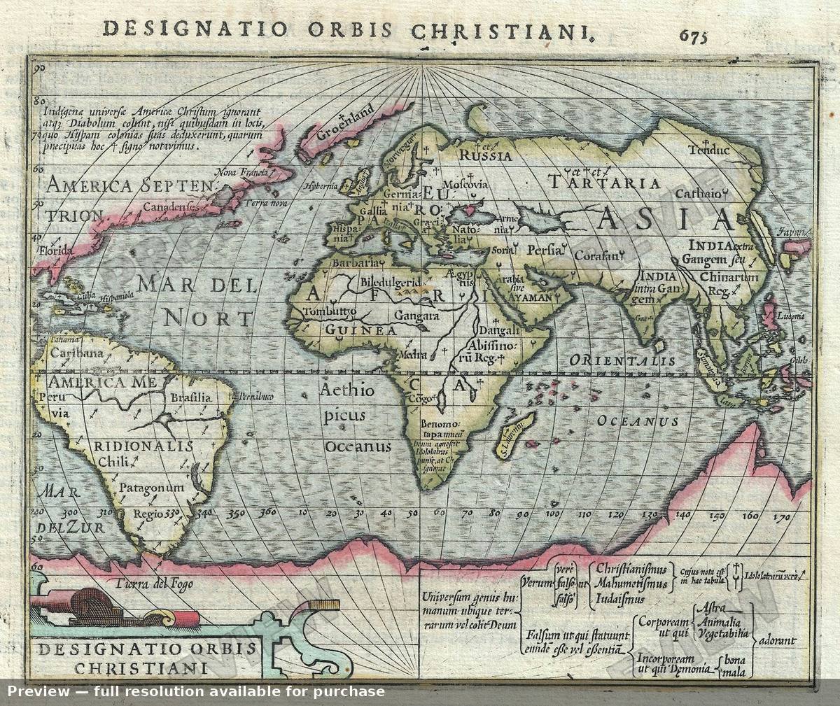 Antique map: World, 1607