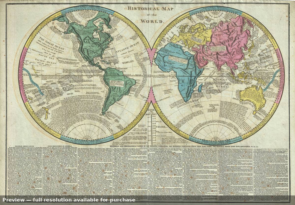 Antique map: World, 1813, 1813