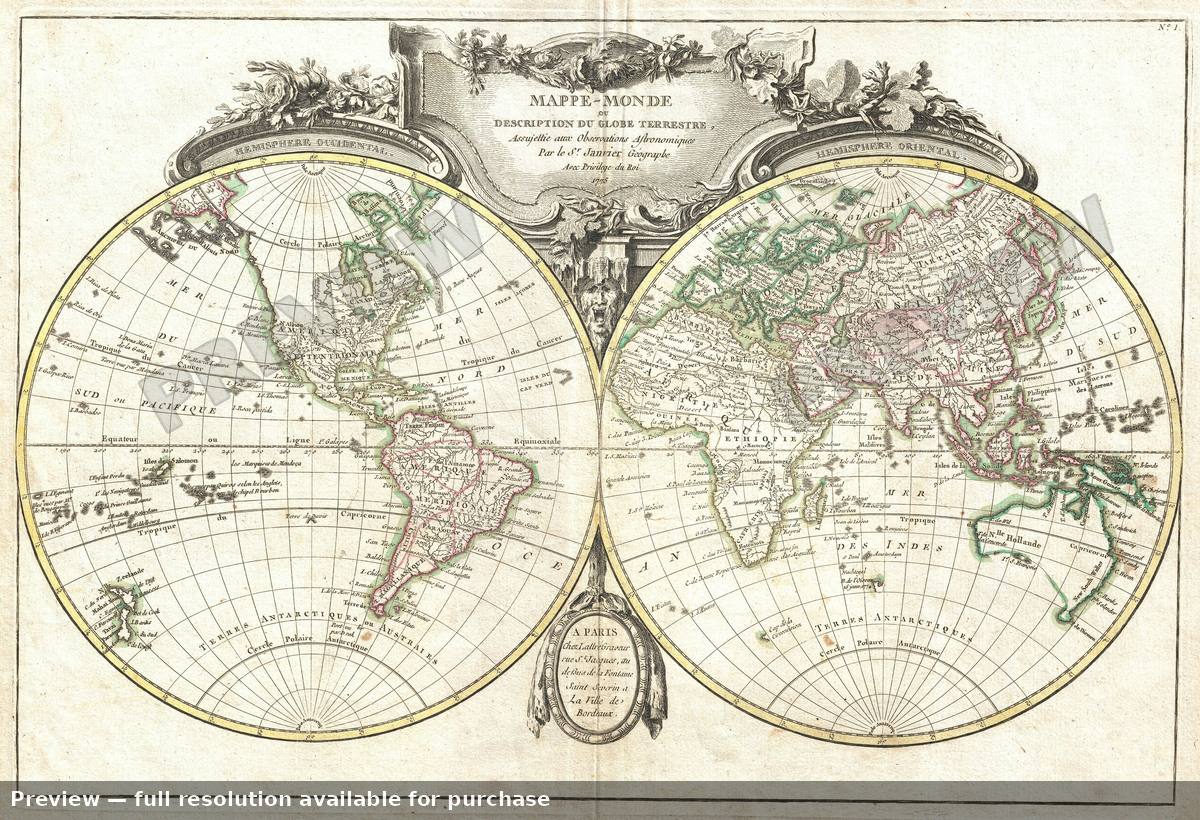 Antique map: World, 1775, 1775