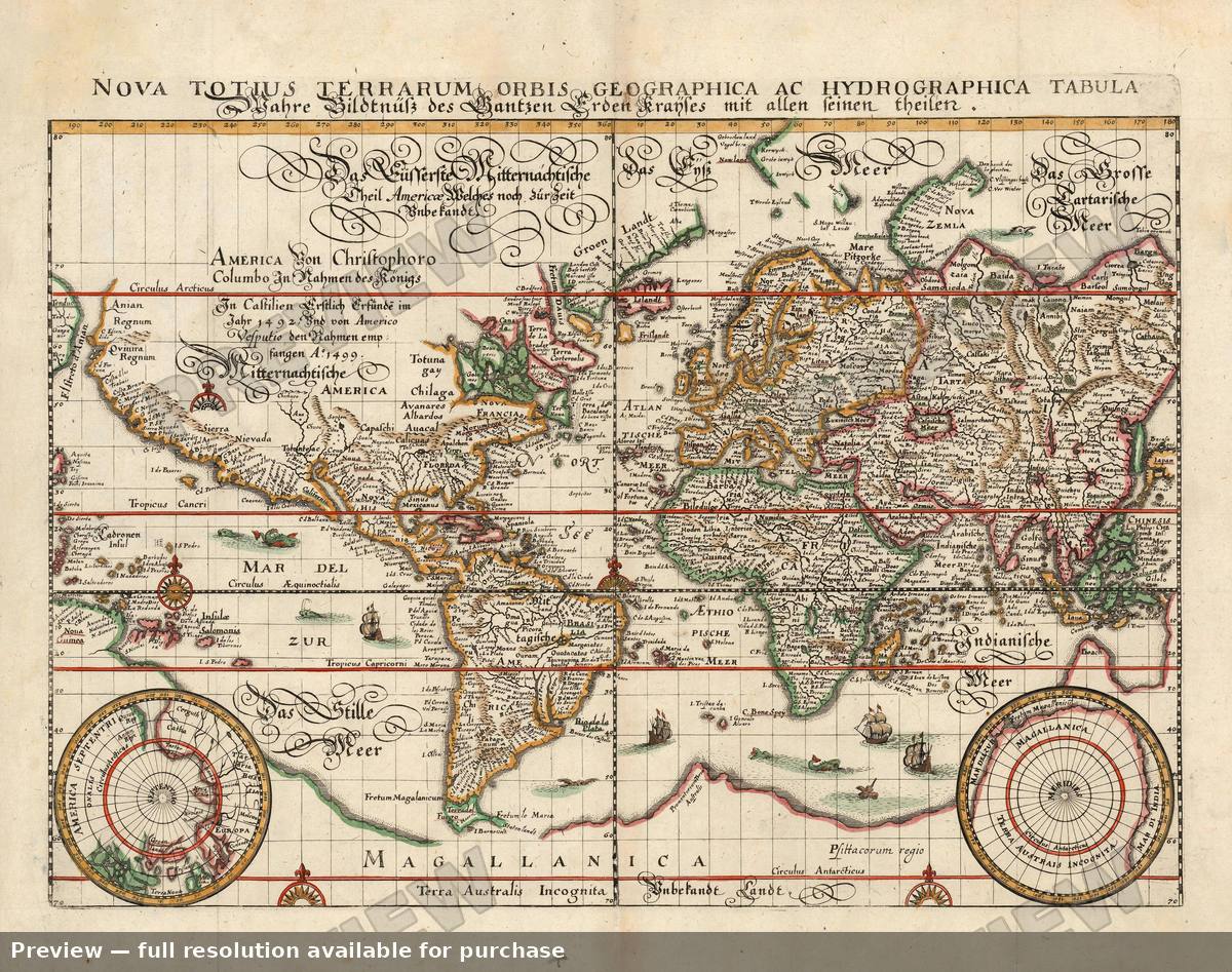 Antique map: World, 1646, 1646