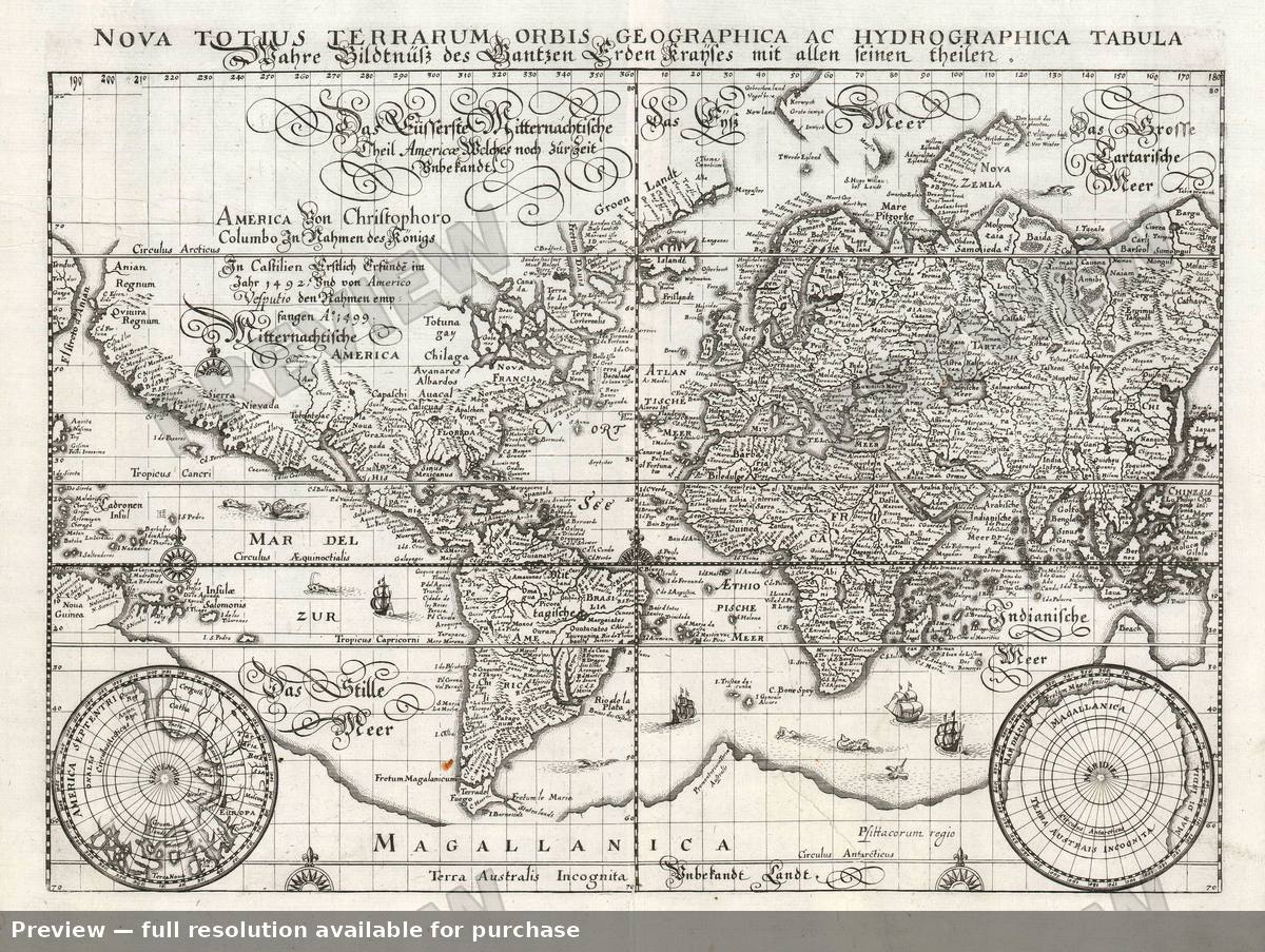 Antique map: World, 1646, 1646