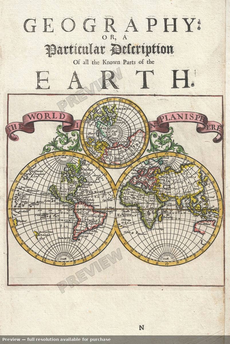 Antique map: World, 1701