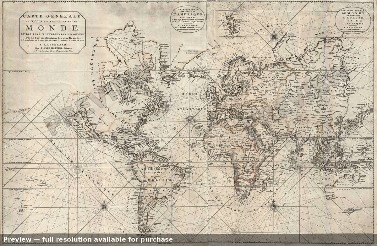 Antique map: World, 1703