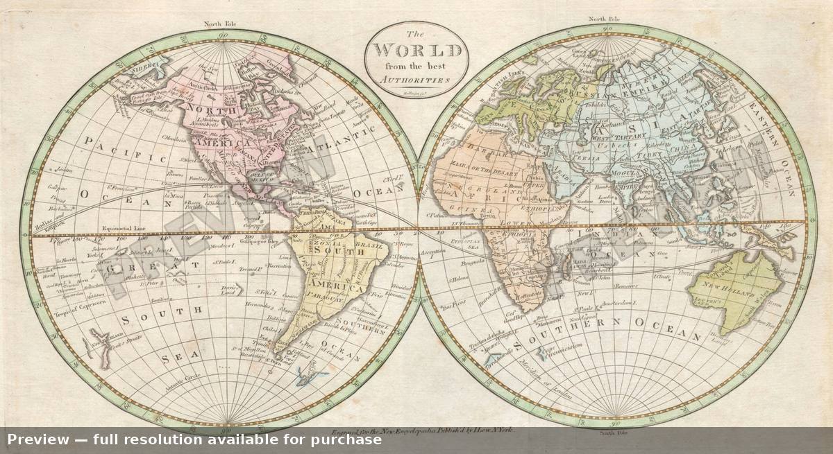 Antique map: World, 1798, 1798