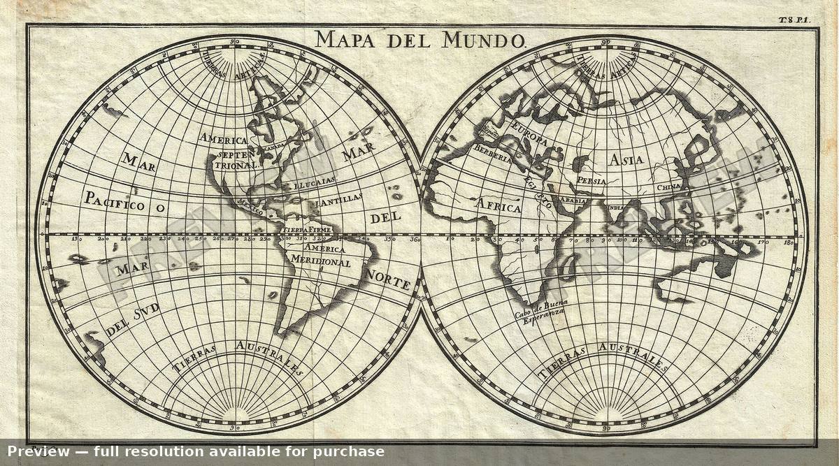 Antique map: World, 1754, 1754