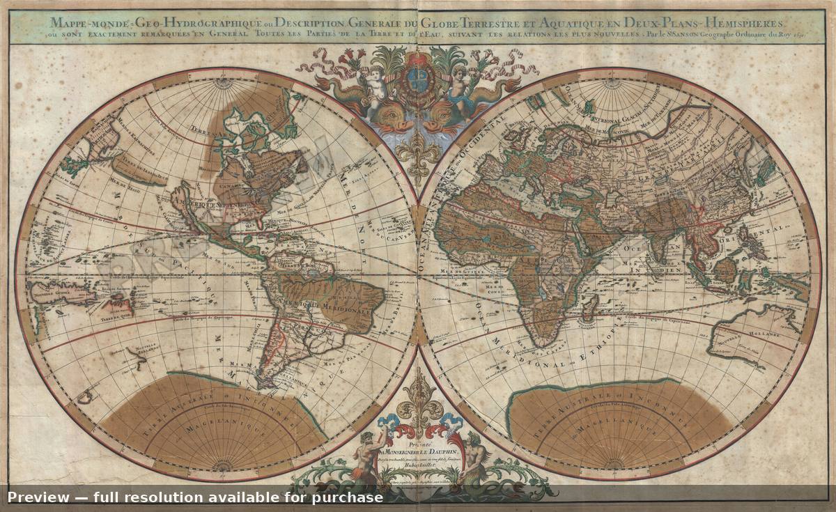 Antique map: World, 1691, 1691