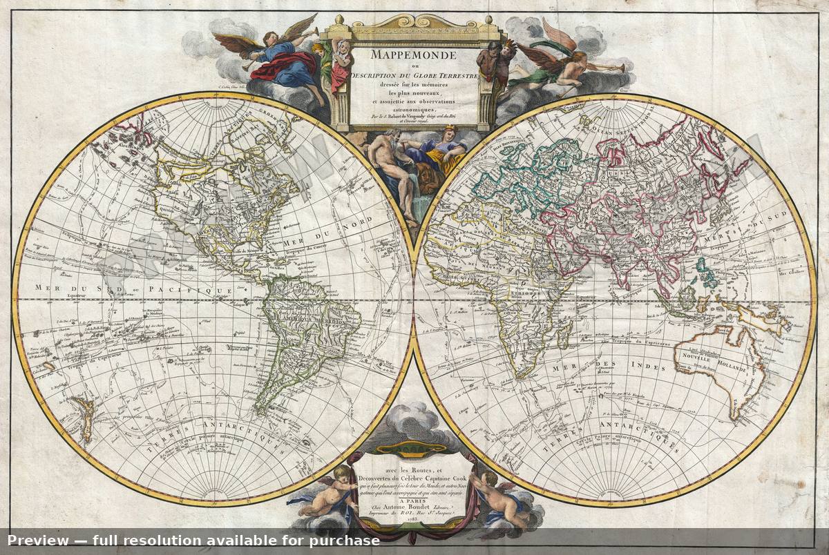 Antique map: World, 1783, 1783