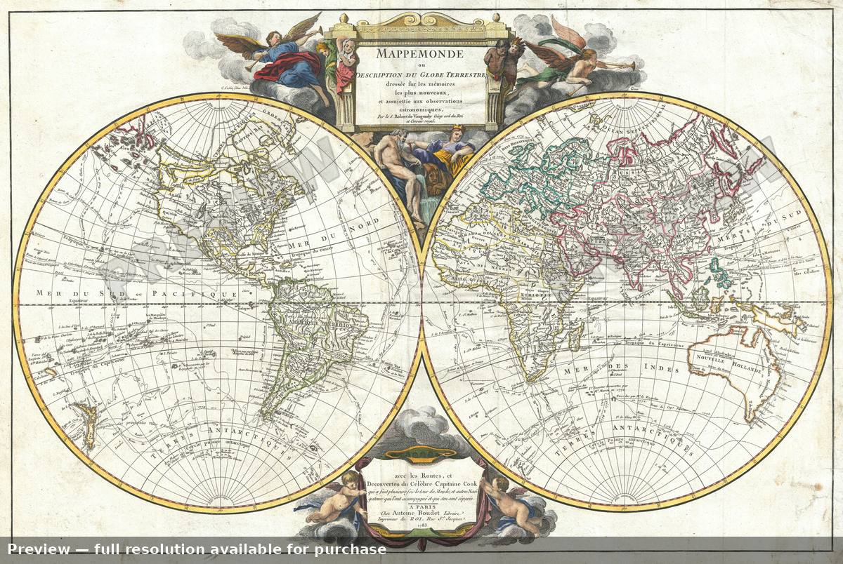 Antique map: World, 1784, 1784