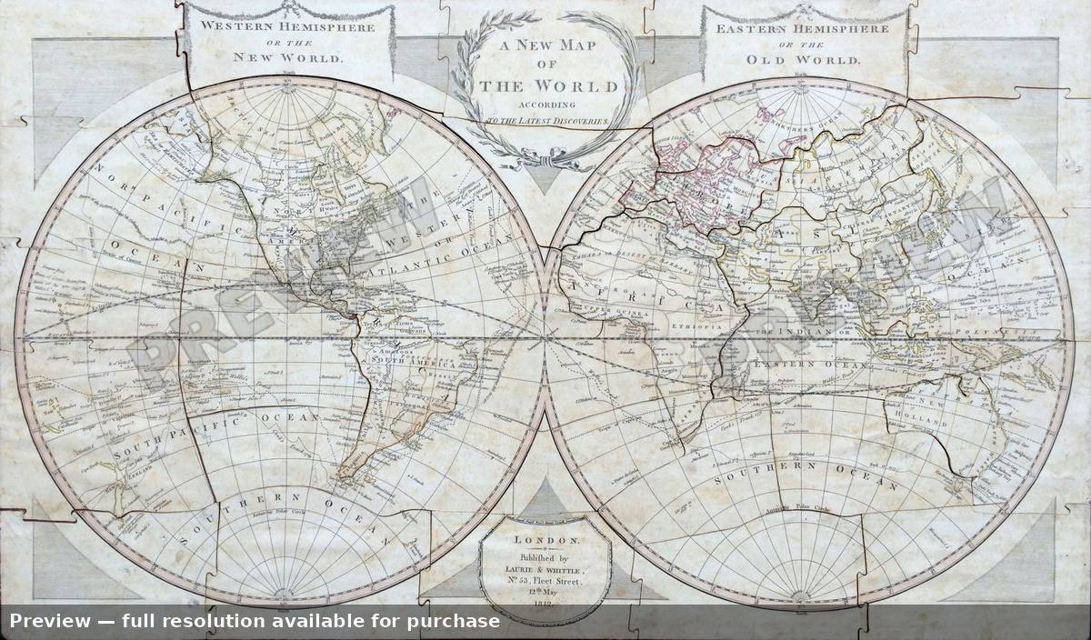 Antique map: World, 1813, 1813