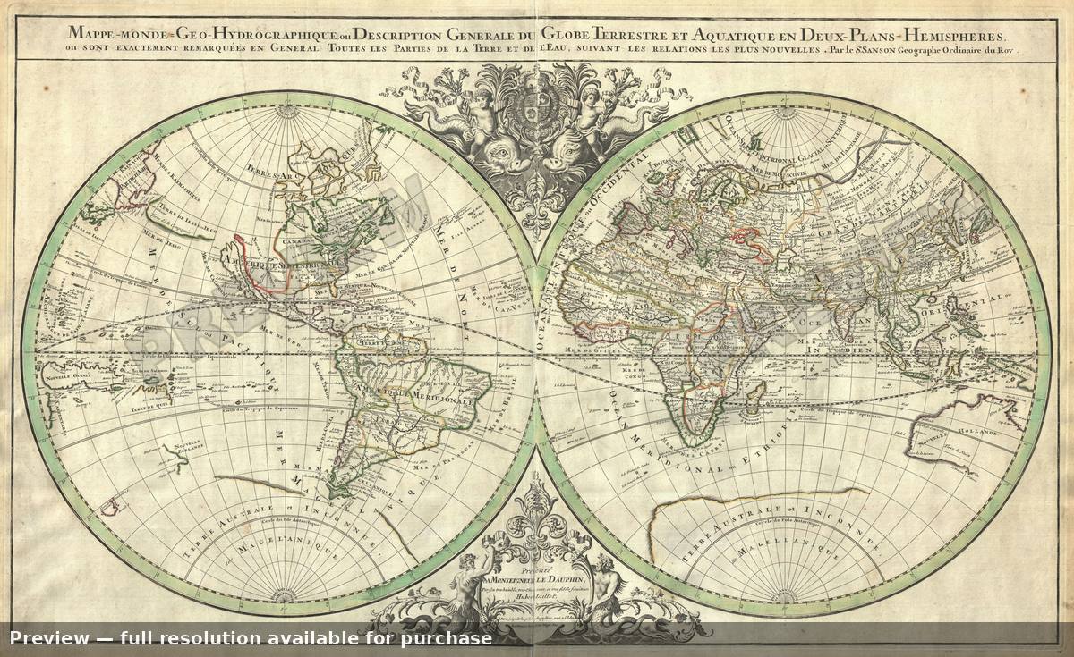 Antique map: World 2, 1691, 1691