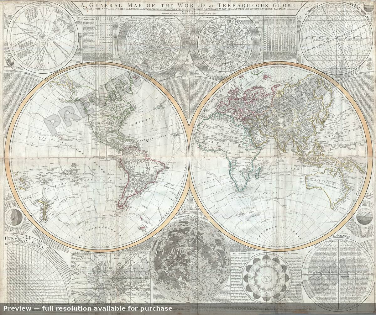 Antique map: World 3, 1794