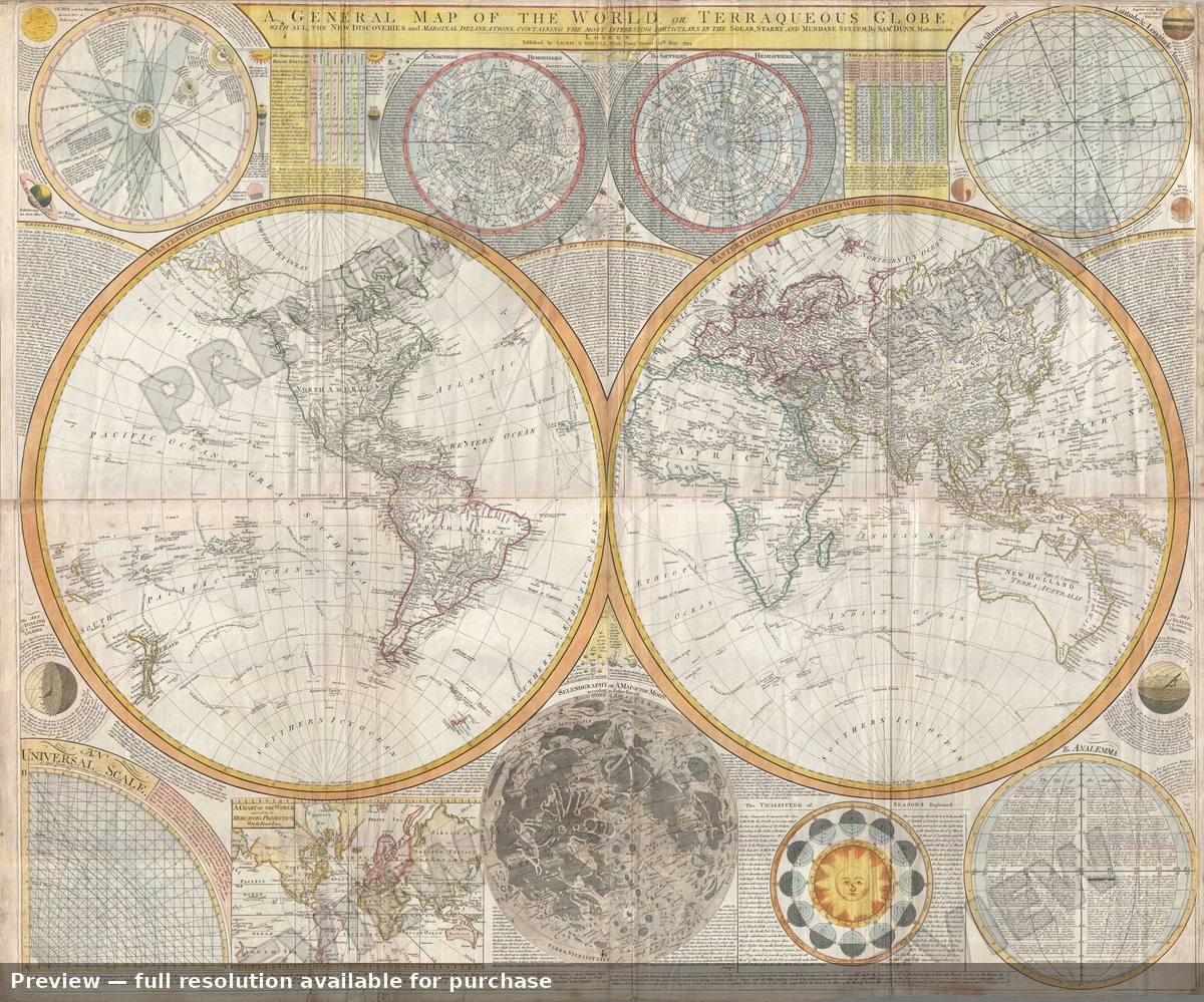 Antique map: World 4, 1794, 1794