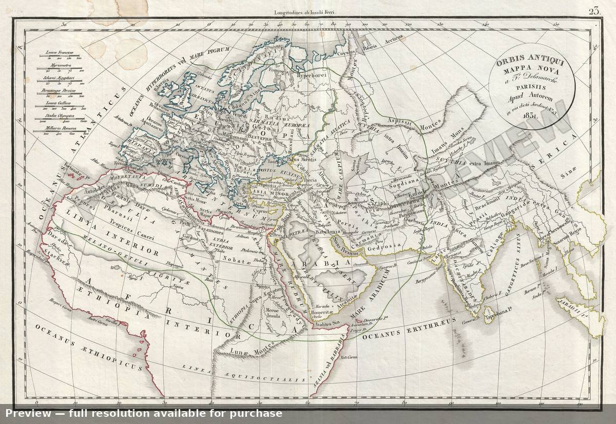 Antique map: World Ancient, 1832