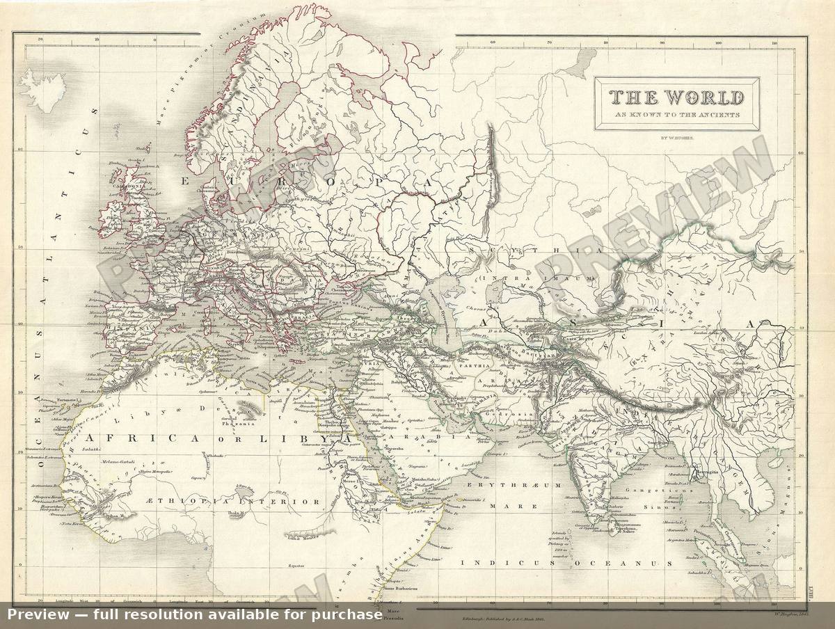 Antique map: World Ancients, 1844, 1844