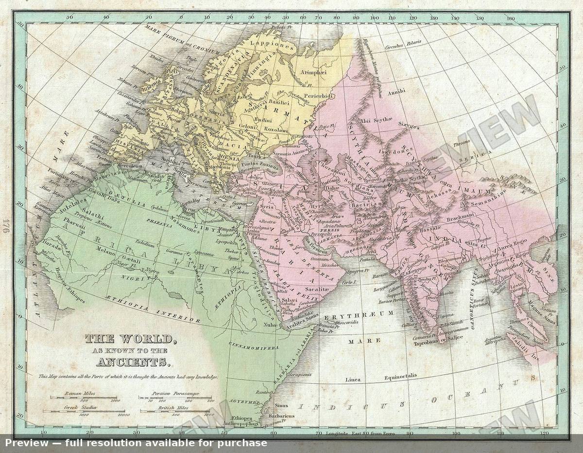 Antique map: World Ancients, 1835