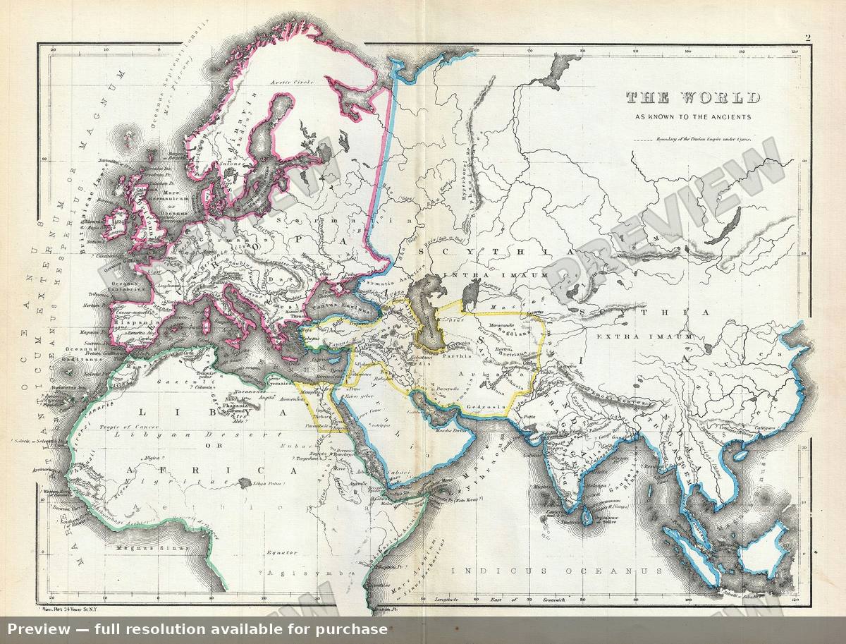 Antique map: World Anciets, 1867