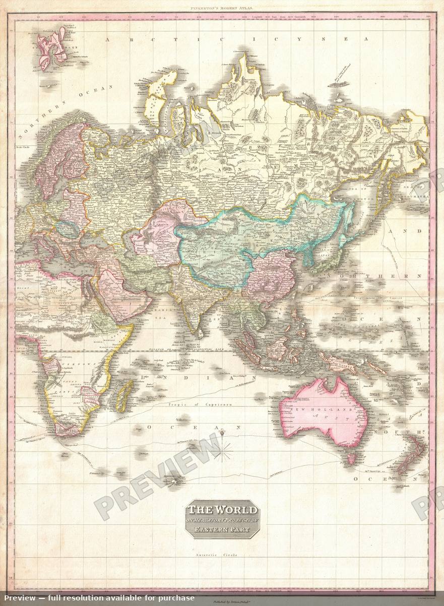 Antique map: World EH, 1818, 1818