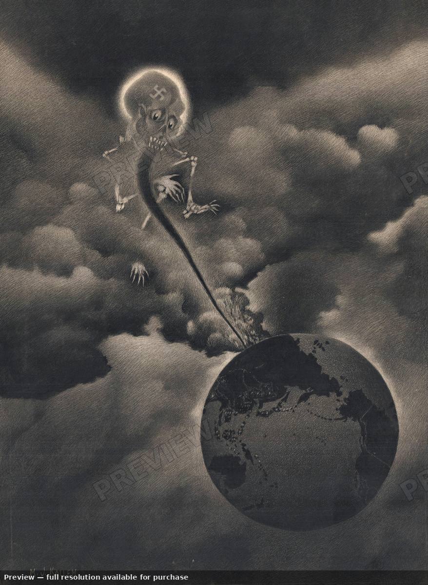 Antique map: World Sekeleton, 1940, 1940