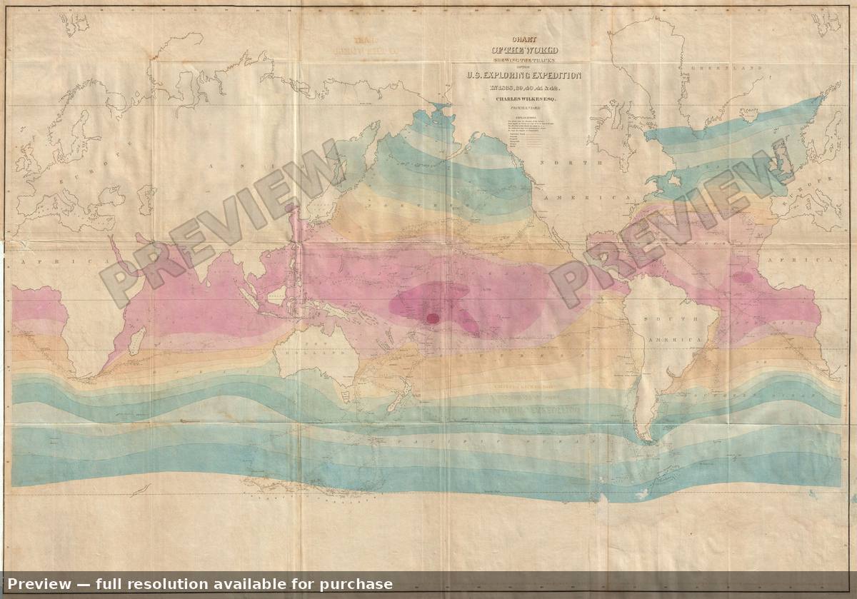 Antique map: World Us Ex Ex, 1842