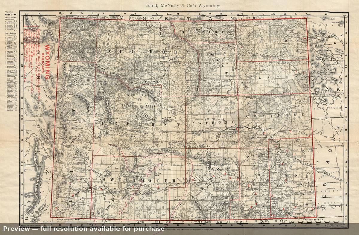 Antique map: Wyoming, 1901, 1901