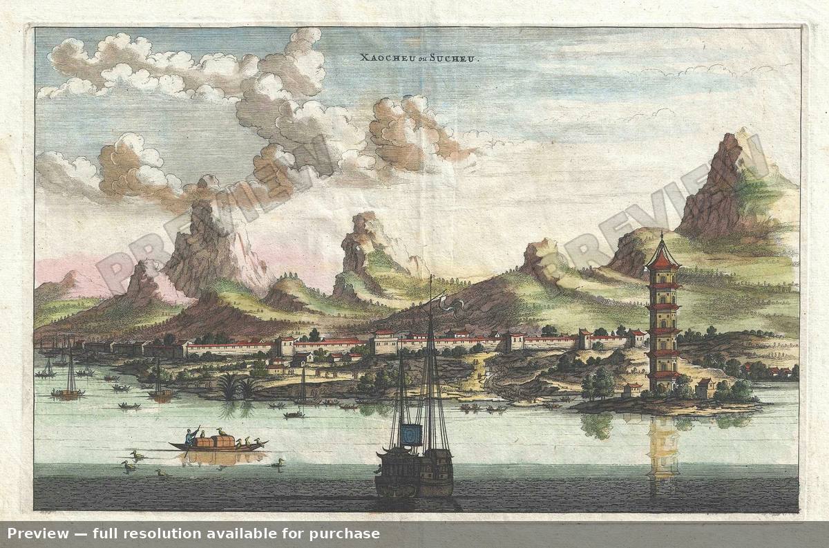 Antique map: Xaocheu, 1670