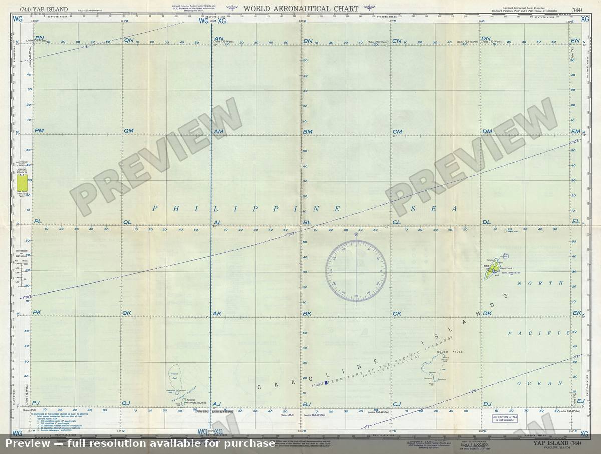 Antique map: Yap Island, 1957, 1957