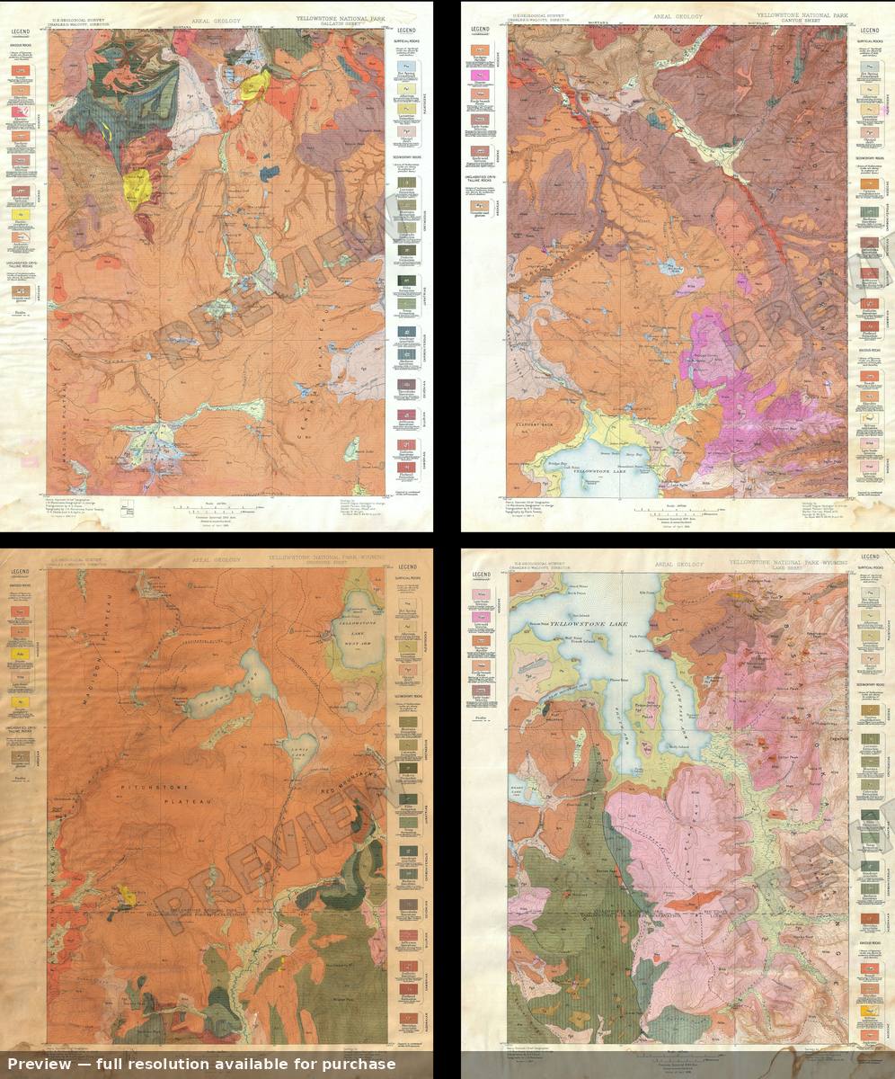 Antique map: Yellowstone Geo, 1896