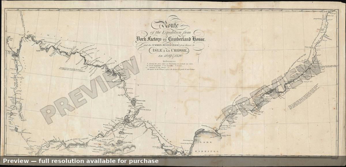 Antique map: York Factory Cumberland, 1823, 1823