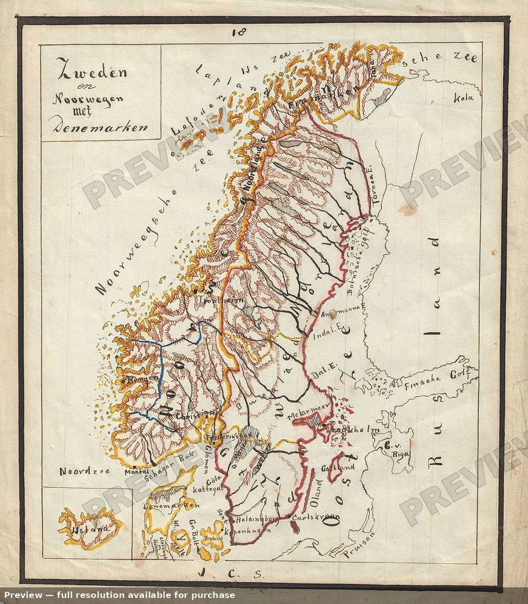 Antique map: Zweden Noorwegen, 1871, 1871
